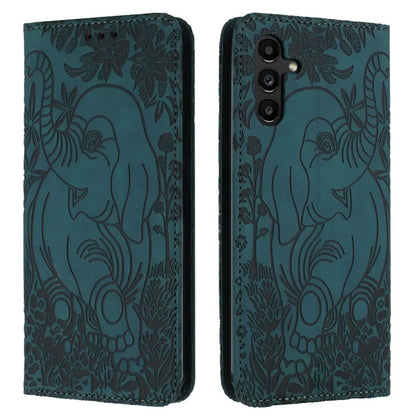 For Samsung Galaxy A16 5G Case PU Leather Wallet Phone Cover Elephant Pattern