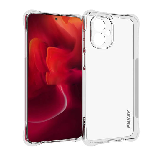 For Motorola Moto G55 5G ENKAY HAT PRINCE Case Transparent TPU Drop-Proof Phone Cover - Transparent