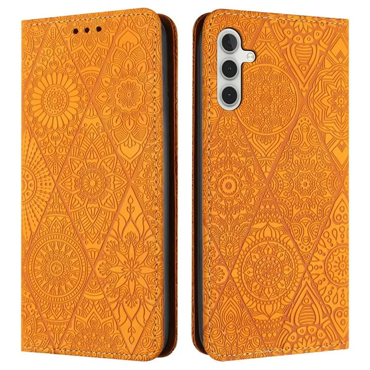 For Samsung Galaxy A16 5G Case Imprinted Flower Wallet Stand Leather Phone Cover