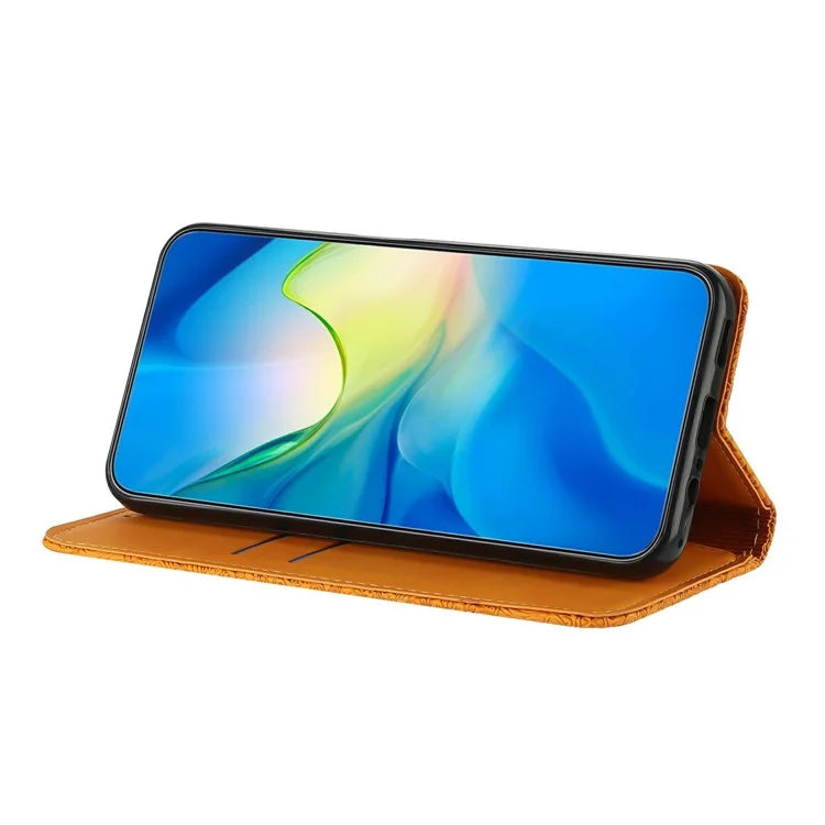 For Samsung Galaxy A16 5G Case Imprinted Flower Wallet Stand Leather Phone Cover