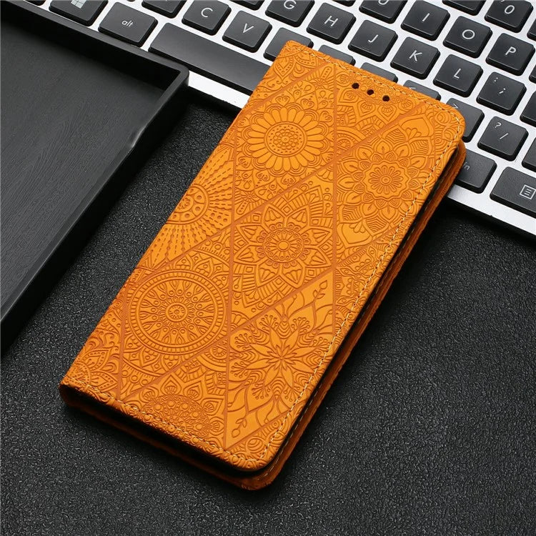 For Samsung Galaxy A16 5G Case Imprinted Flower Wallet Stand Leather Phone Cover