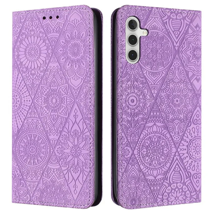 For Samsung Galaxy A16 5G Case Imprinted Flower Wallet Stand Leather Phone Cover