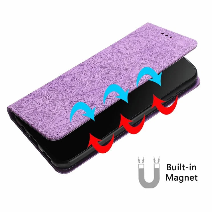 For Samsung Galaxy A16 5G Case Imprinted Flower Wallet Stand Leather Phone Cover