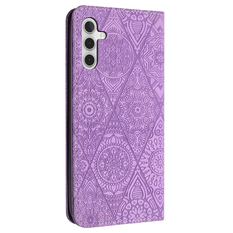 For Samsung Galaxy A16 5G Case Imprinted Flower Wallet Stand Leather Phone Cover