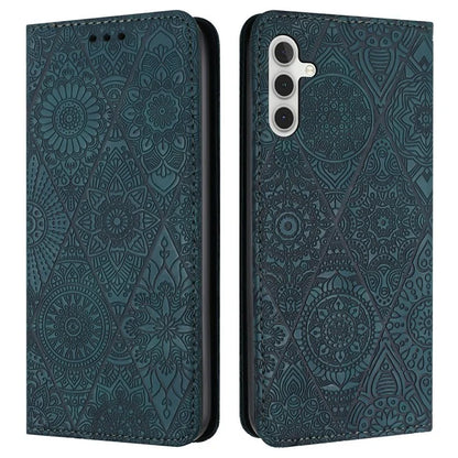 For Samsung Galaxy A16 5G Case Imprinted Flower Wallet Stand Leather Phone Cover