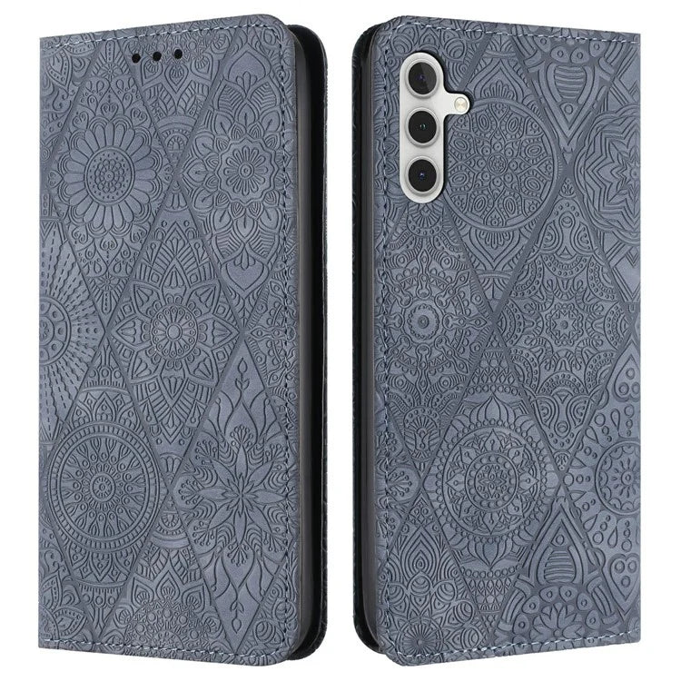 For Samsung Galaxy A16 5G Case Imprinted Flower Wallet Stand Leather Phone Cover