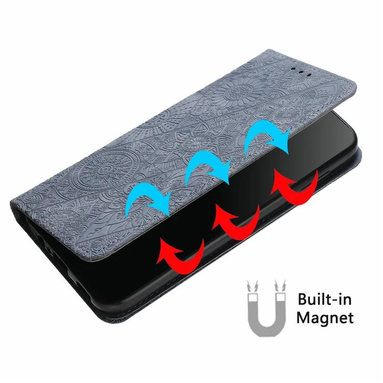 For Samsung Galaxy A16 5G Case Imprinted Flower Wallet Stand Leather Phone Cover