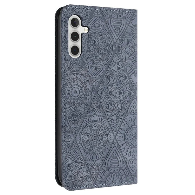 For Samsung Galaxy A16 5G Case Imprinted Flower Wallet Stand Leather Phone Cover