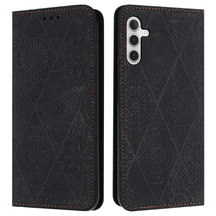 For Samsung Galaxy A16 5G Case Imprinted Flower Wallet Stand Leather Phone Cover