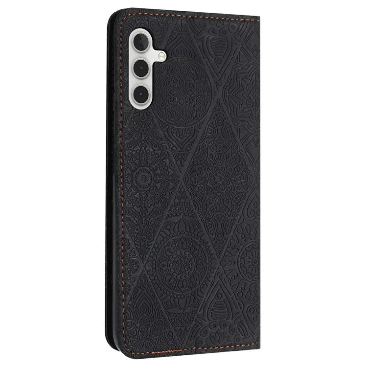 For Samsung Galaxy A16 5G Case Imprinted Flower Wallet Stand Leather Phone Cover