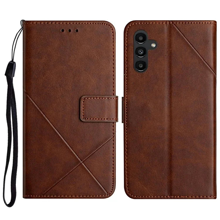 For Samsung Galaxy A16 5G Leather Case Line Pattern Wallet Phone Cover