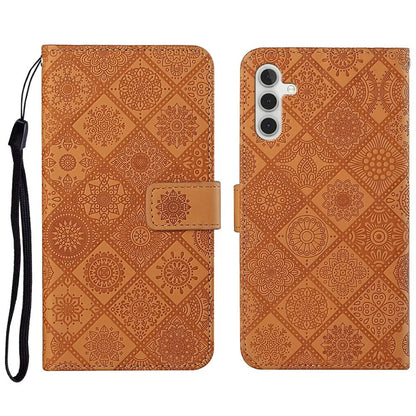 For Samsung Galaxy A16 5G Leather Case Ethnic Style Phone Wallet Cover with Strap