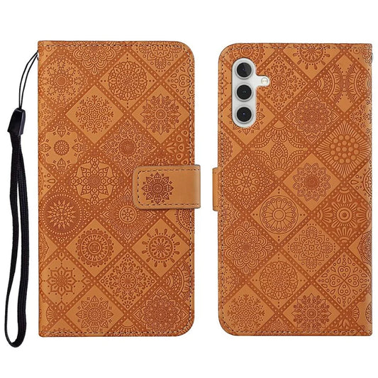 For Samsung Galaxy A16 5G Leather Case Ethnic Style Phone Wallet Cover with Strap