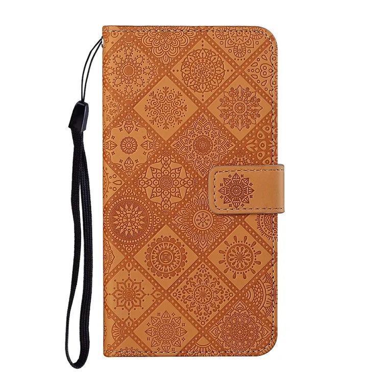 For Samsung Galaxy A16 5G Leather Case Ethnic Style Phone Wallet Cover with Strap