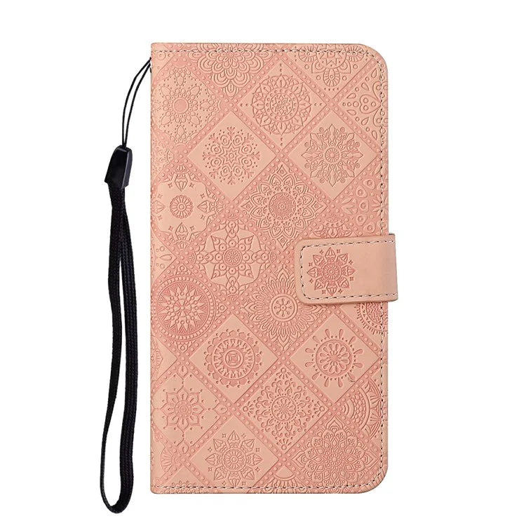 For Samsung Galaxy A16 5G Leather Case Ethnic Style Phone Wallet Cover with Strap