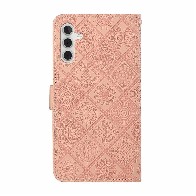 For Samsung Galaxy A16 5G Leather Case Ethnic Style Phone Wallet Cover with Strap