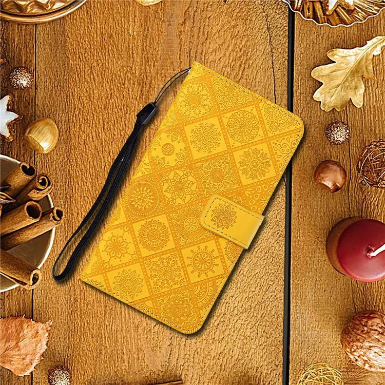 For Samsung Galaxy A16 5G Leather Case Ethnic Style Phone Wallet Cover with Strap