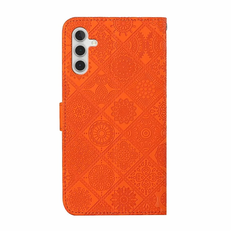 For Samsung Galaxy A16 5G Leather Case Ethnic Style Phone Wallet Cover with Strap
