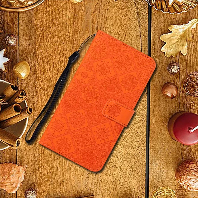 For Samsung Galaxy A16 5G Leather Case Ethnic Style Phone Wallet Cover with Strap