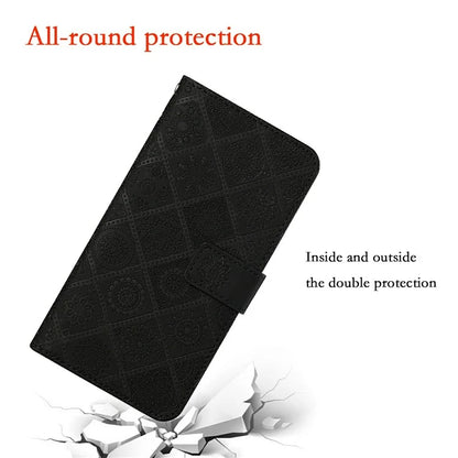 For Samsung Galaxy A16 5G Leather Case Ethnic Style Phone Wallet Cover with Strap