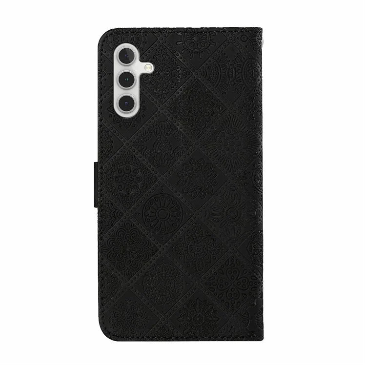 For Samsung Galaxy A16 5G Leather Case Ethnic Style Phone Wallet Cover with Strap