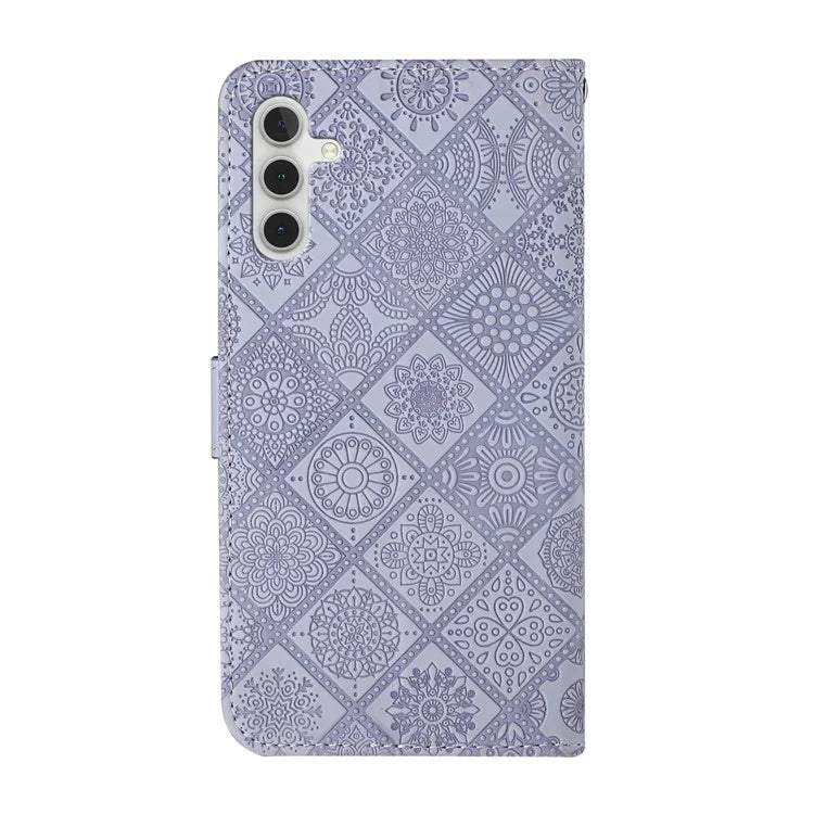 For Samsung Galaxy A16 5G Leather Case Ethnic Style Phone Wallet Cover with Strap