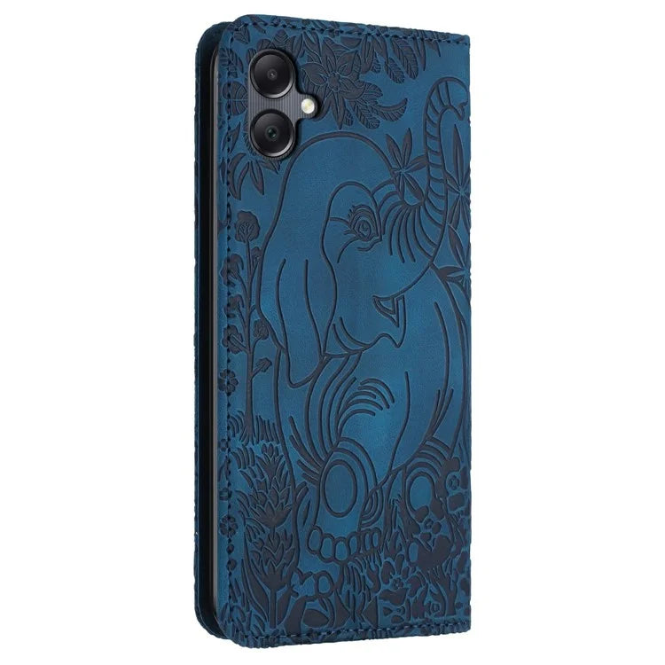 For Samsung Galaxy A06 Case PU Leather Wallet Phone Cover Elephant Pattern