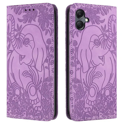 For Samsung Galaxy A06 Case PU Leather Wallet Phone Cover Elephant Pattern