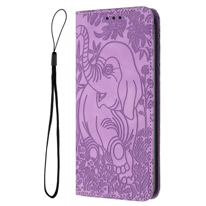 For Samsung Galaxy A06 Case PU Leather Wallet Phone Cover Elephant Pattern