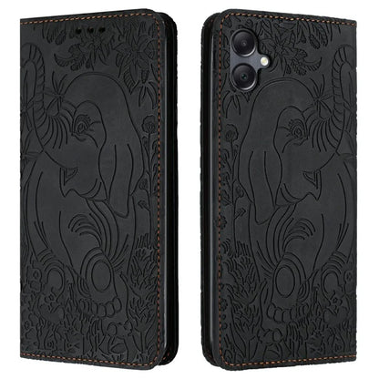 For Samsung Galaxy A06 Case PU Leather Wallet Phone Cover Elephant Pattern