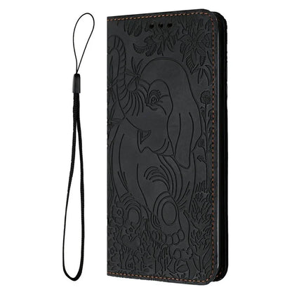 For Samsung Galaxy A06 Case PU Leather Wallet Phone Cover Elephant Pattern