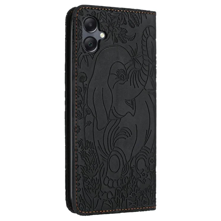 For Samsung Galaxy A06 Case PU Leather Wallet Phone Cover Elephant Pattern
