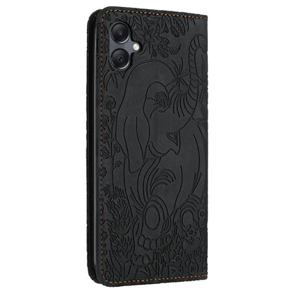 For Samsung Galaxy A06 Case PU Leather Wallet Phone Cover Elephant Pattern