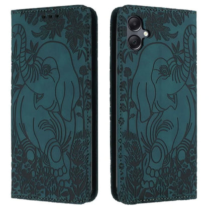 For Samsung Galaxy A06 Case PU Leather Wallet Phone Cover Elephant Pattern