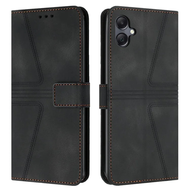 For Samsung Galaxy A06 Case Triangle Imprinted Anti-Scratch Phone Wallet Cover
