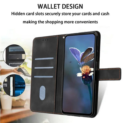 For Samsung Galaxy A06 Case Triangle Imprinted Anti-Scratch Phone Wallet Cover