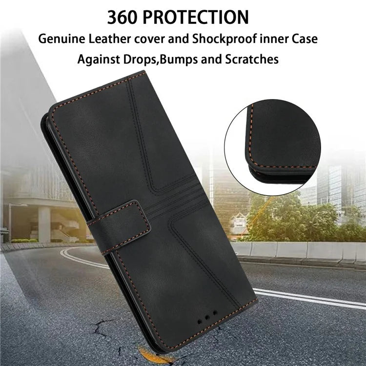 For Samsung Galaxy A06 Case Triangle Imprinted Anti-Scratch Phone Wallet Cover