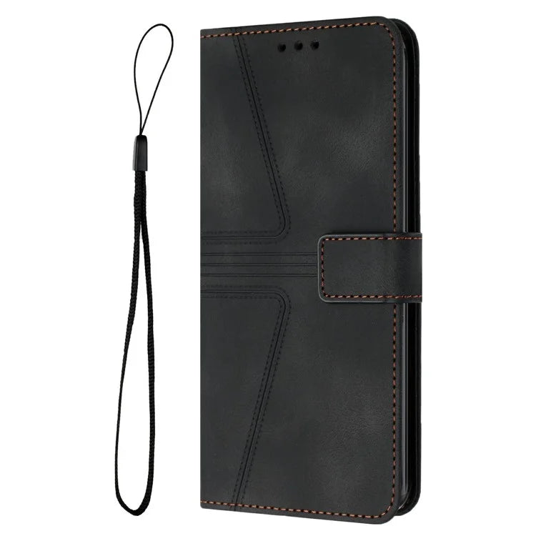 For Samsung Galaxy A06 Case Triangle Imprinted Anti-Scratch Phone Wallet Cover