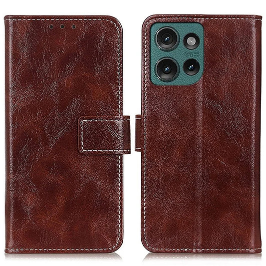 For Motorola Edge 50 5G Case Crazy Horse Texture Leather Phone Wallet Cover