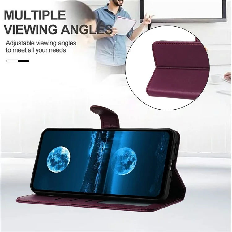 For Samsung Galaxy A06 Wallet Phone Case Leather Stand Cover with Strap