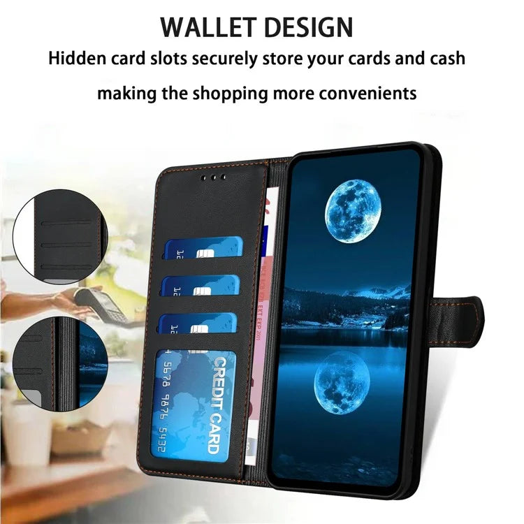 For Samsung Galaxy A06 Wallet Phone Case Leather Stand Cover with Strap