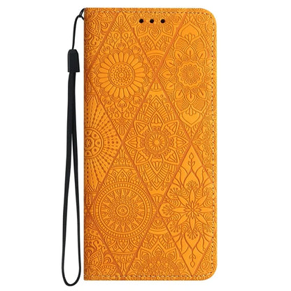 For Samsung Galaxy A06 Case Imprinted Flower Wallet Stand Leather Phone Cover