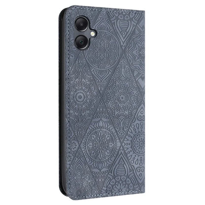 For Samsung Galaxy A06 Case Imprinted Flower Wallet Stand Leather Phone Cover