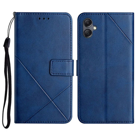 For Samsung Galaxy A06 Leather Case Line Pattern Wallet Phone Cover