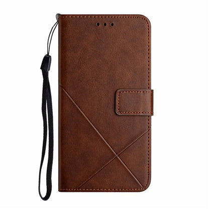 For Samsung Galaxy A06 Leather Case Line Pattern Wallet Phone Cover