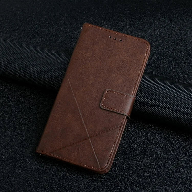 For Samsung Galaxy A06 Leather Case Line Pattern Wallet Phone Cover