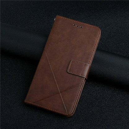 For Samsung Galaxy A06 Leather Case Line Pattern Wallet Phone Cover