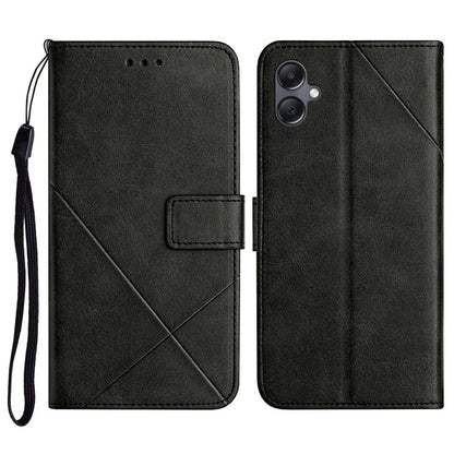 For Samsung Galaxy A06 Leather Case Line Pattern Wallet Phone Cover