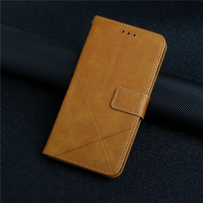 For Samsung Galaxy A06 Leather Case Line Pattern Wallet Phone Cover