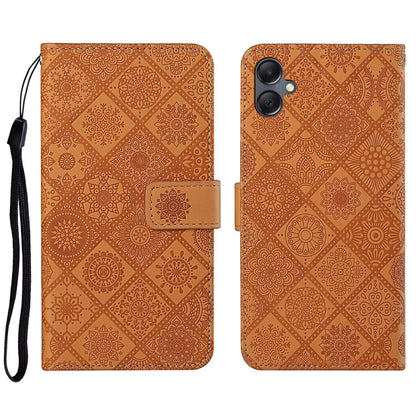 For Samsung Galaxy A06 Leather Case Ethnic Style Phone Wallet Cover with Strap